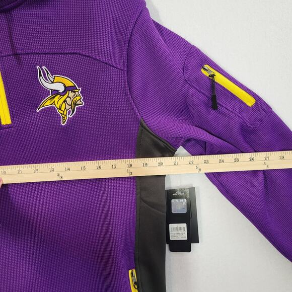 NFL Minnesota Vikings Men’s M 1/4 Zip Pullover Purple Football Waffle Knit NEW - Picture 9 of 16